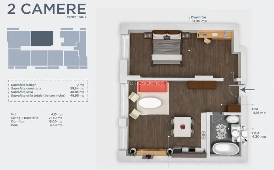 Apartament cu 2 camere de vânzare Theodor Pallady - 3