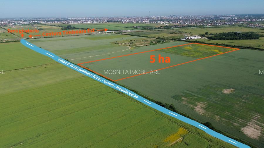 5 hectare de teren compact în Urseni, la viitorul DJ Giroc–Urseni - 3