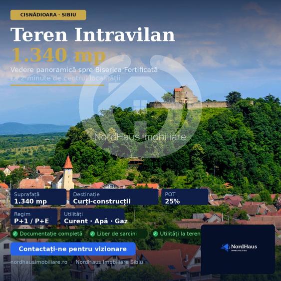 VÂNZARE TEREN INTRAVILAN | 1340 MP | CISNĂDIOARA, SIBIU - 2