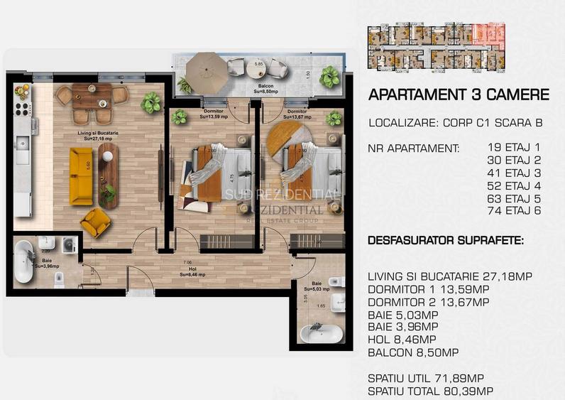 Apartament modern langa metrou - 3 camere + balcon, Popesti-Leordeni - 1