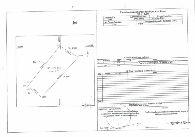 Teren 2410 mp Zona Tineretului- Sibiu- Paraul Rossbach - 1