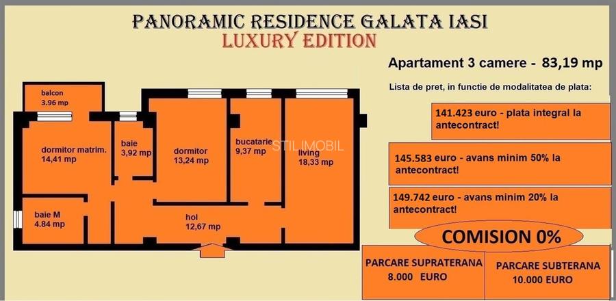 Apartament 3 camere de vanzare in Iasi, Galata, 83,19 mp, bloc nou - 2