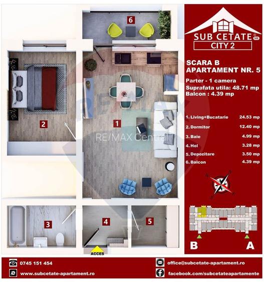 Studio generos 48 mp | Compartimentare eficientă | Subcetate City 2 - 8
