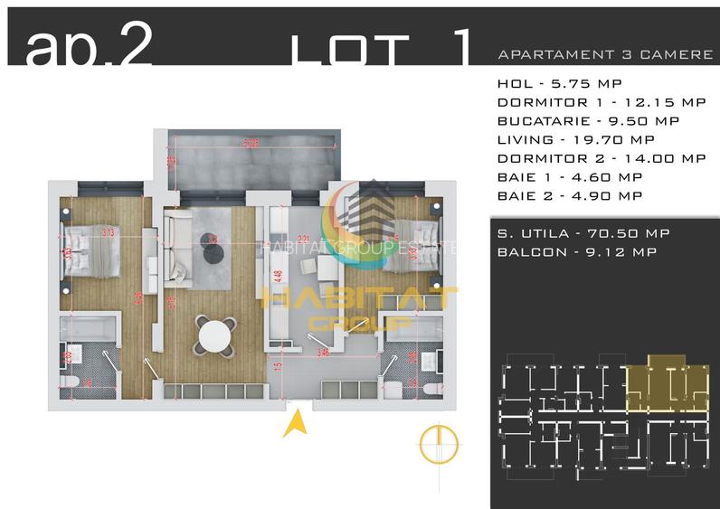 Pallady 3 camere decomandat 80 mp 15 min.metrou N.Teclu - 2