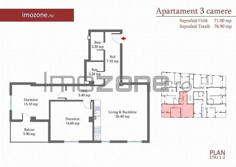 Apartament 3 Camere- 77 mp in Militari, langa METROU, liber, NOU, COMISION 0% - 1