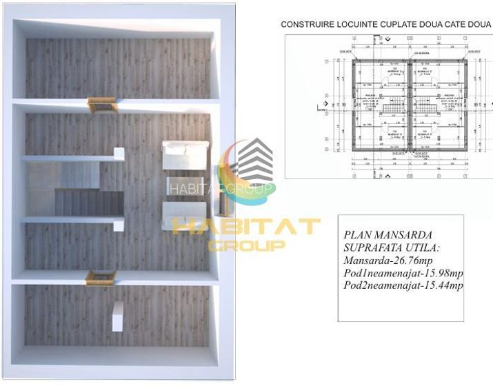 Vila tip duplex- 6 camere- teren 200mp- Miraslau - 7
