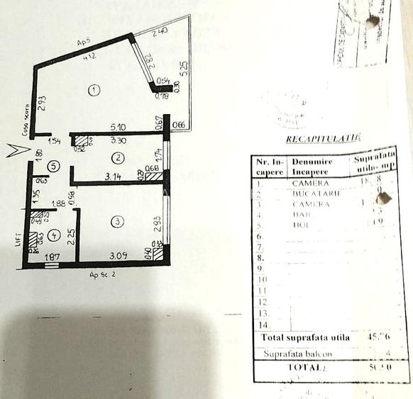 Apartament cu 2 camere decomandate, Mazepa – Etaj 2 - 4