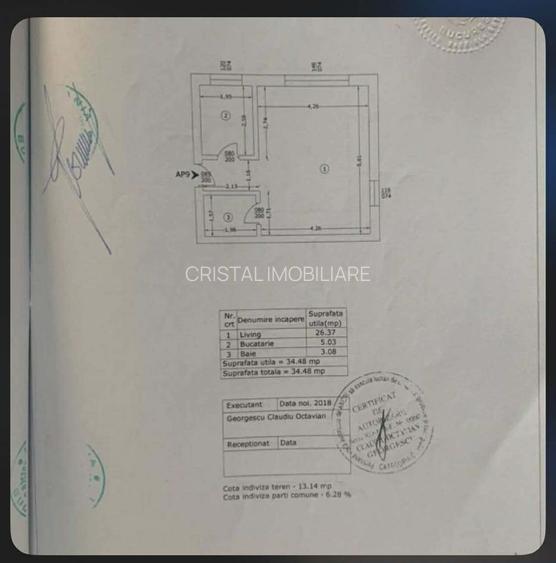 Vanzare garsoniera 35mp, bloc 2019, in Pallady, 10 min metrou 1 Decembrie - 9