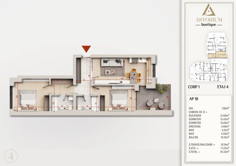 Apartament 3 Camere Modern cu Finisaje Rafinate Comision 0% - 2