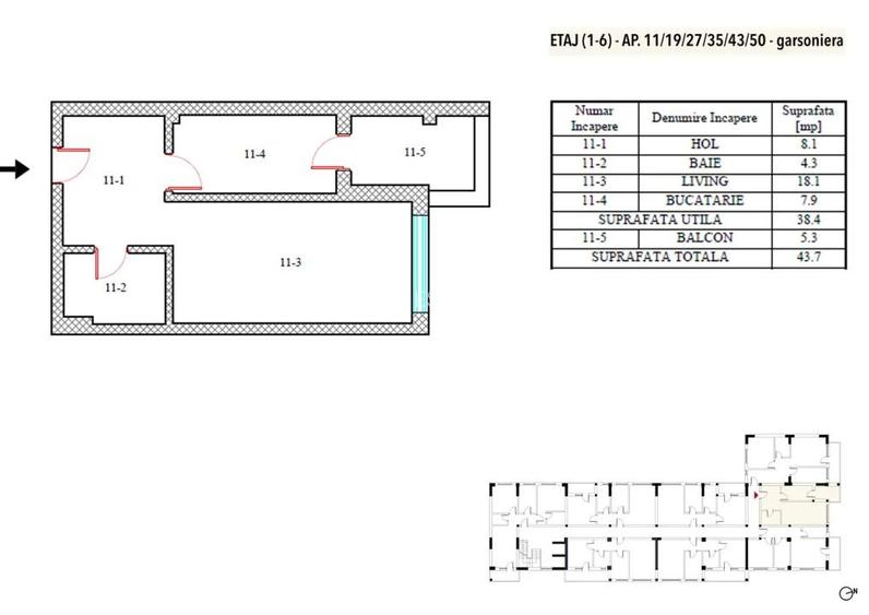 Garsoniera Spatioasa - 44 mp / Platinum Residence -Comision 0 % - 3