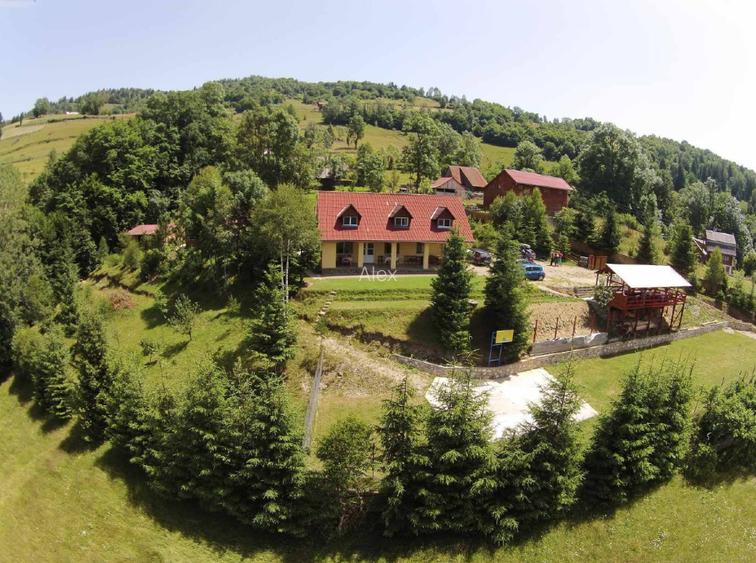 Complex turistic în Munții Apuseni–3 clădiri(cabane), 10 camere, teren 3740 mp  - 2