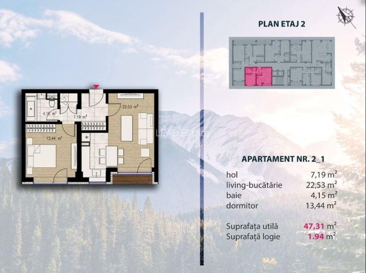 Apartament 2 camere, nou · in Noble Residence · Comision 0% - 8