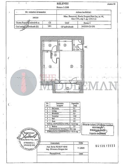 Apartament 2 camere de închiriat - ONE COTROCENI PARK | 775€ + TVA - 1