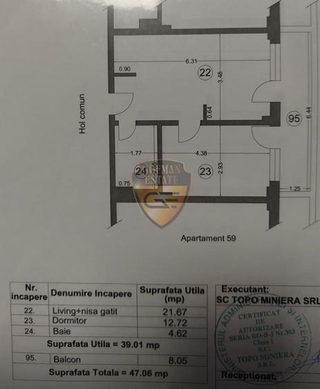 2 camere Summerland Mamaia cu vedere la mare 47mp et 6/9 lift parcare in complex