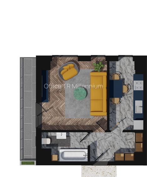 Apartament-1 cam 46.65 mp, zona Pacurari-CLADIRE INTABULATA - MUTARE IMEDIATA! - 2