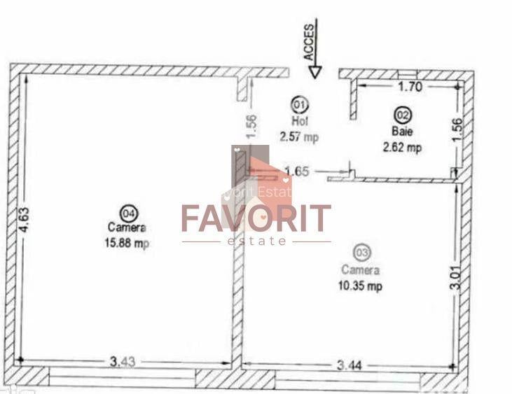 Apartament 1 camera decomandat | 32mp | Etaj intermediar | Buziasului - 5