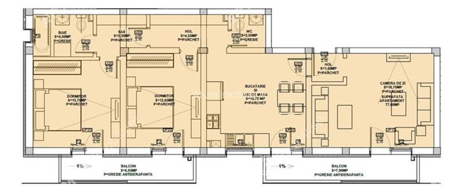 Apartament cu 3 camere 2 bai si 2 balcoane etaj 1 zona Doamna Stanca - 8