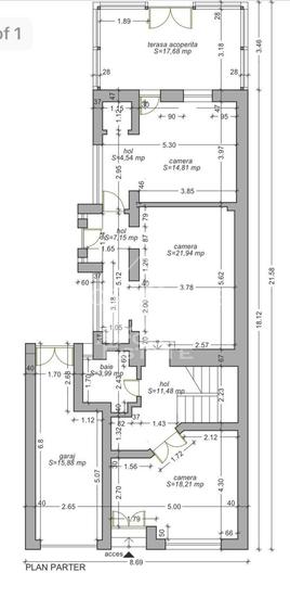 Casa individuala, 6 camere, 3 bai, garaj,acces auto, teren de 411 - 22