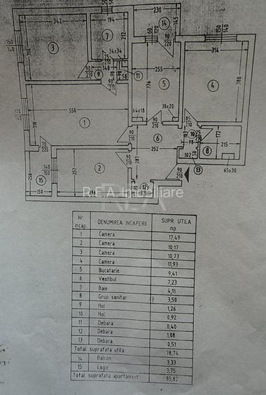 4 camere Fizicienilor, centrala, parcare, an 1985, 86 mp - 11