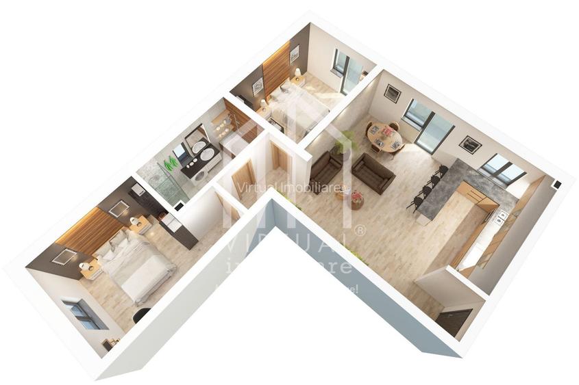 Ap. 3 camere 61.2 mp utili + balcon - LA ALB| zona Dna Stanca - 3