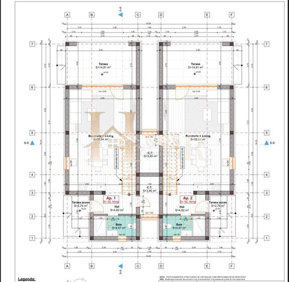 Despartit prin camera tehnica.Luminos.Proiect Modern - 22