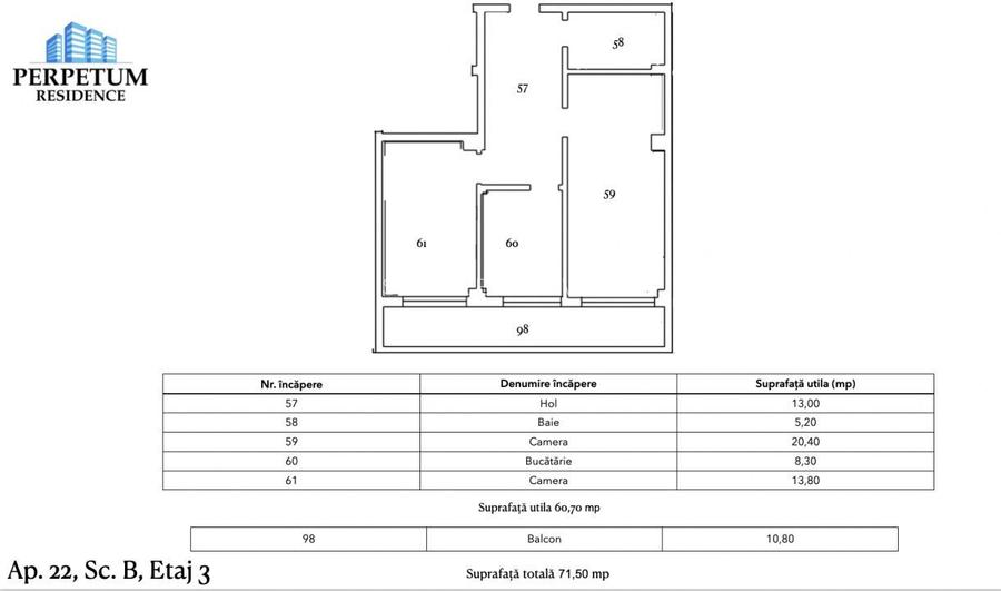 Tomis Nord -Vanzare apartament decomandat cu 2 camere,  bloc nou. - 4