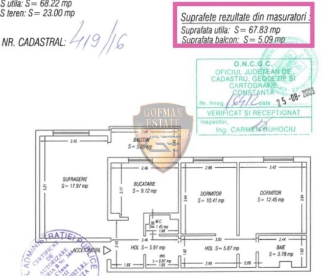 3 camere, Faleza Nord , 73mp, centrala gaz, A/C, et 4/4, 73mp, mobilat, decomand - 2