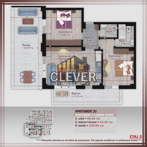 Apartament 3 camere cu terasa Theodor Pallady - metrou Teclu - 1