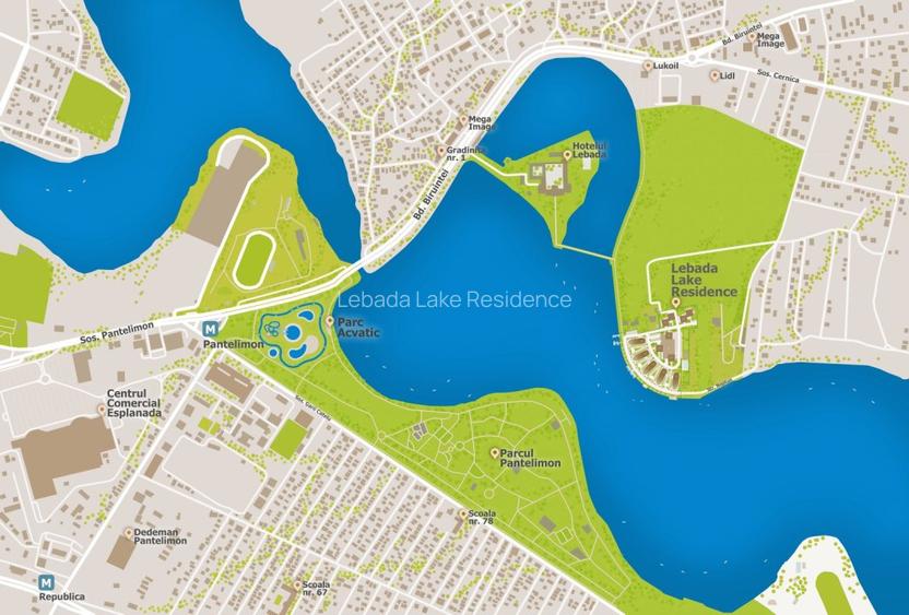 Apartament 2 camere -64 mp util interior - Lebăda Lake Residence - vedere lac - 1