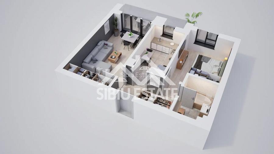 Un apartament modern cu 2 camere și terasă - 5