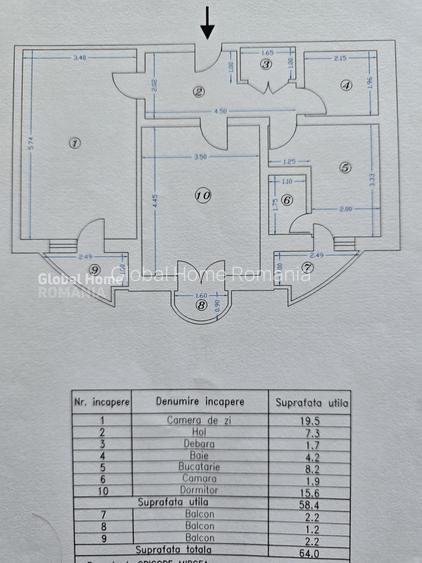 Apartament 2 camere | Blv Decebal -Acces Stradal-Vedere Blv - 7
