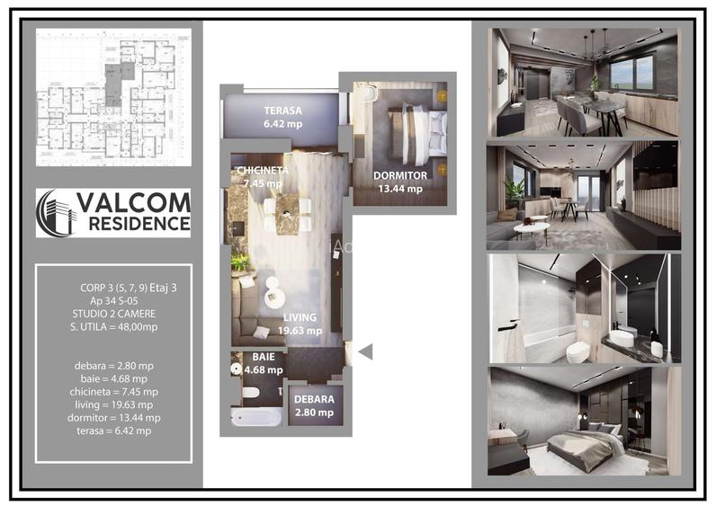 Valcom Residence Bartolomeu, Studio 2 camere, terasa 6.42, Comision 0% - 5