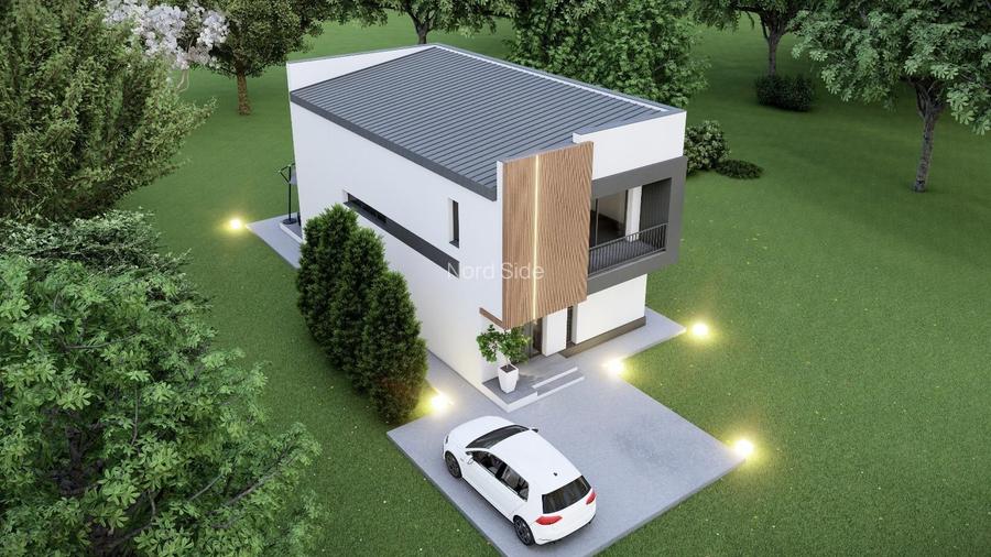 Vila eficienta energetic Tunari, strada publica, POMPA SI PANOURI SOLARE - 2