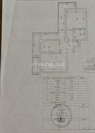 Etaj 1-Tg.Cucu-Pod de Fier -2 Camere Decomandat 72mp-bloc 86' - 14