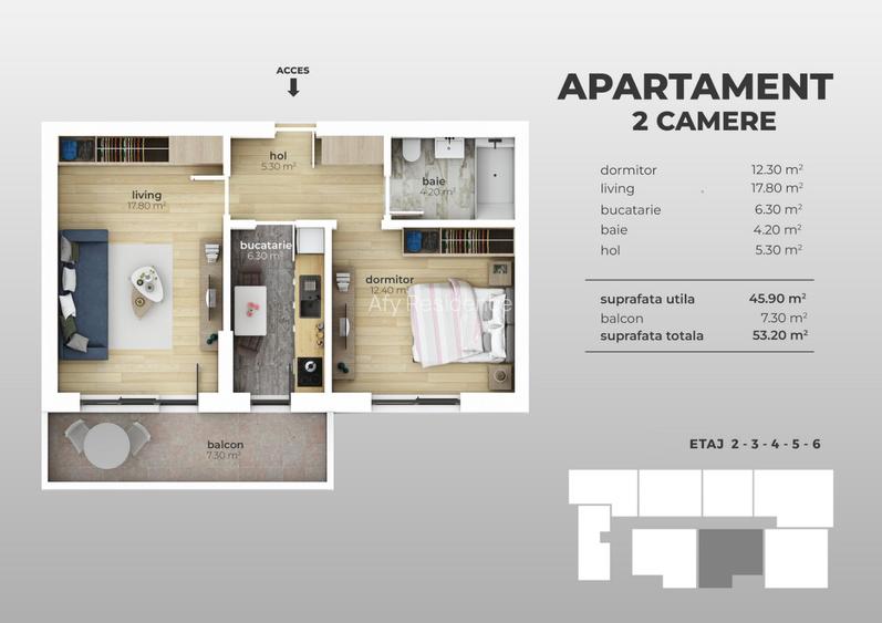 Apartament nou, disponbil imediat - 2 camere. decomandat, Berceni, S4 - 1