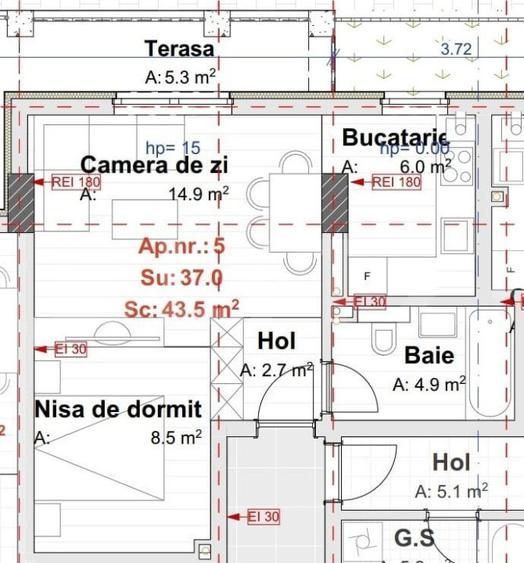 Apartament 1 camera, 37 mp, zona Manastur - Metro/Amethyst - 3