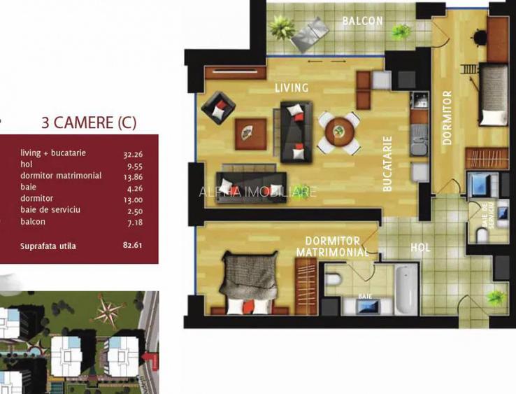 Apartament 3 camere, vedere liberă și locație excelentă în InCity Residence - 20