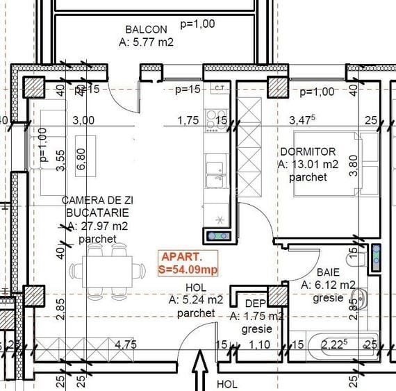 Apartament 2 camere 54 mp, parcare subterana, zona str T. Mihali - 5