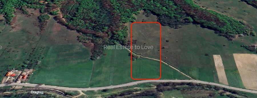 Teren la padure, panoramic dealuri si paduri, curent si asfalt - 13