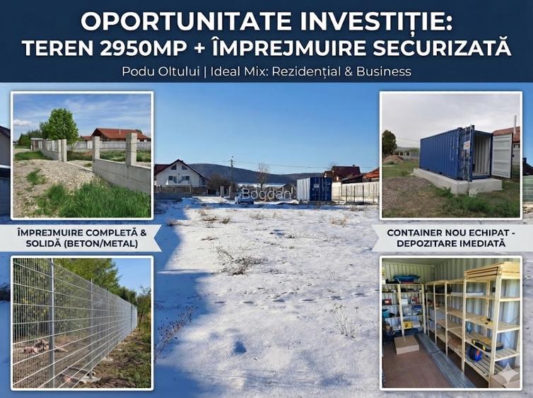 Proprietate 2950mp - Imprejmuit + Container. Podu Oltului, la strada principala - 16