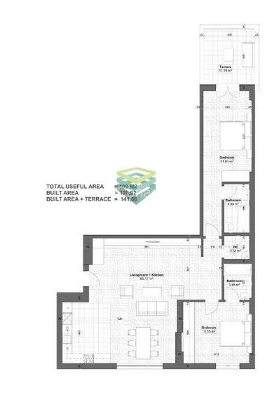 Apartament Herastrau, 109 m2 utili + Terasa 11 m2 + Loc de parcare subteran - 23