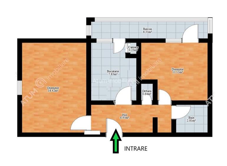 Apartament cu 2 camere decomandate balcon in zona Strand Sibiu - 6
