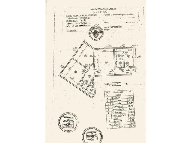 3 CAMERE  | ET. P\4 | 78.76MP | CENTRALA PROPRIE | DRUMUL SARII -13 SEPTEMBRIE - 11