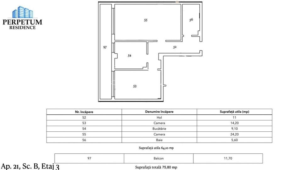 Tomis Nord - Vanzare apartament decomandat cu 2 camere,  bloc nou. - 3