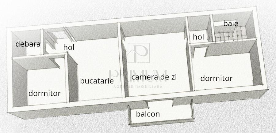 BUZIASULUI - 3 CAM - BLOC ANVELOPAT - CENTRALA PROPRIE/AC - MOBILAT COMPLET - 12