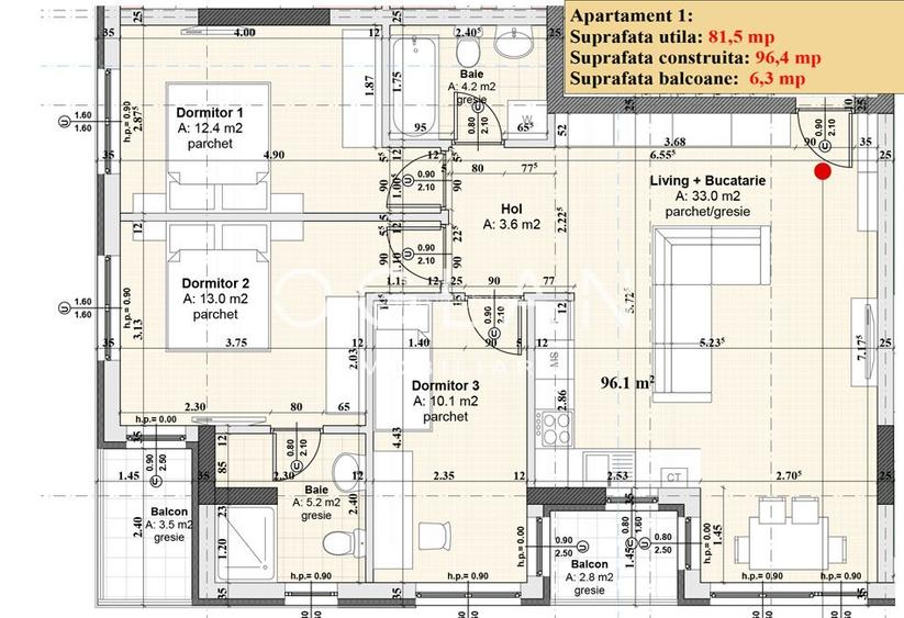 Apartament NOU 4 camere, 2 balcoane, loc parcare - Doamna Stanca  - 2