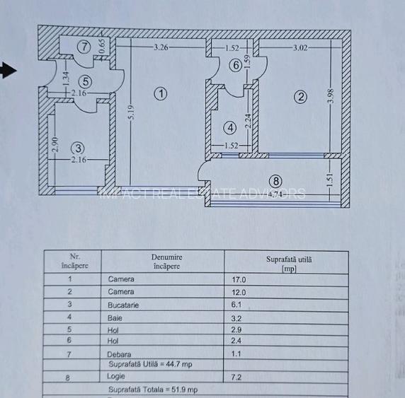 2 camere 52mp renovat complet Bucurestii Noi | Parc Bazilescu - 10
