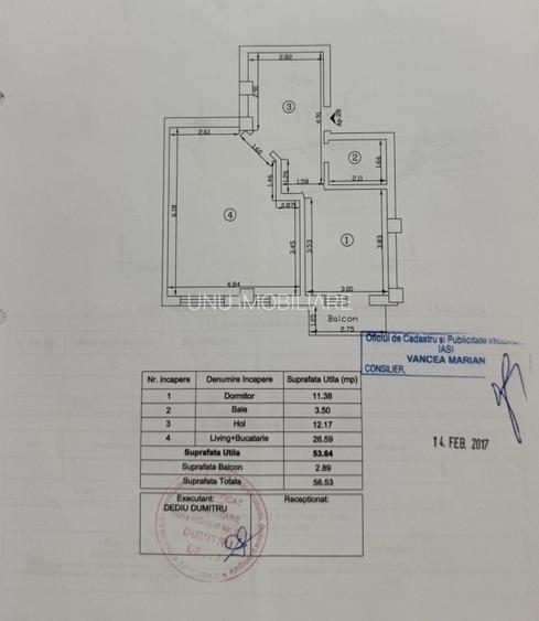 2 camere-Soleia- Valea Lupului- 56mp- etaj 3 - 90.000 euro - 2