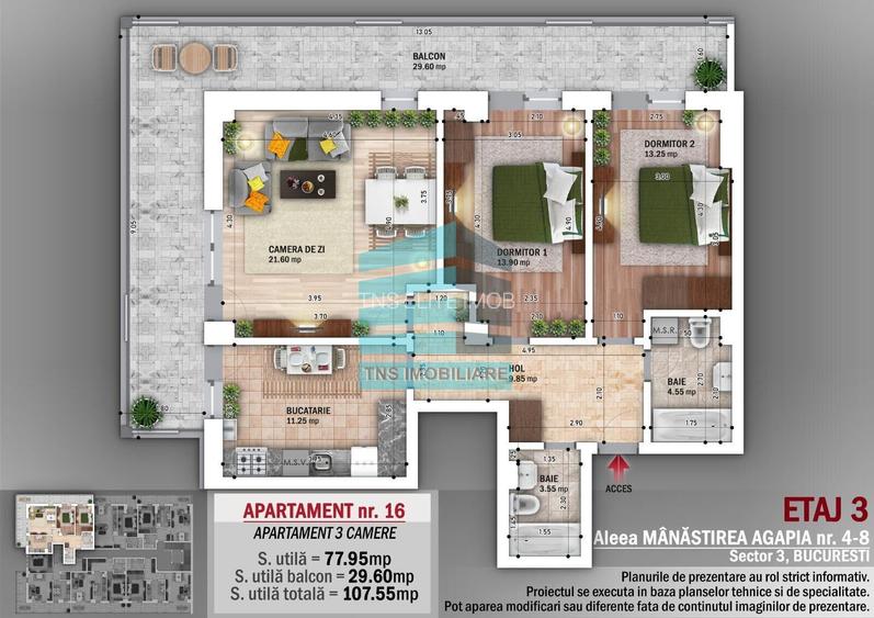 3 Camere Modern cu Terasa 30 mp,Metrou, Nicolae Grigorescu - 3