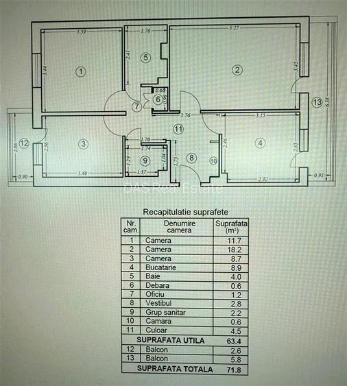 Apartament 3 camere | Calea Vitan - Rm. Valcea |  Bloc 1981 - 12